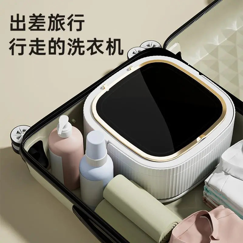 new Folding mini washing machine baby portable small elution integrated dormitory underwear special sock washing artifact 220V