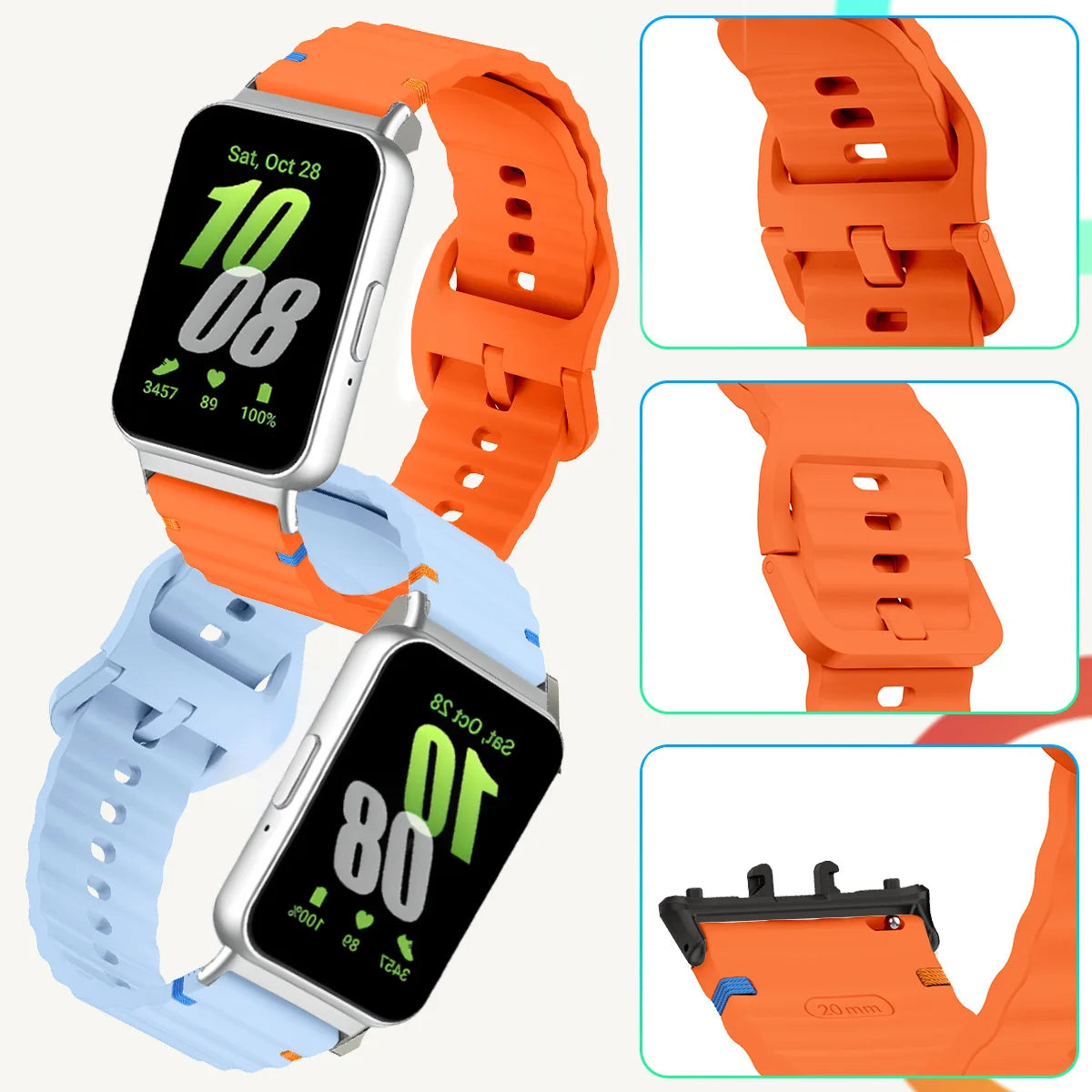 Premium Silicone Sport Strap for Samsung Galaxy Fit 3 – Adjustable Soft Wristband Replacement Bracelet for Fitness & Everyday Wear
