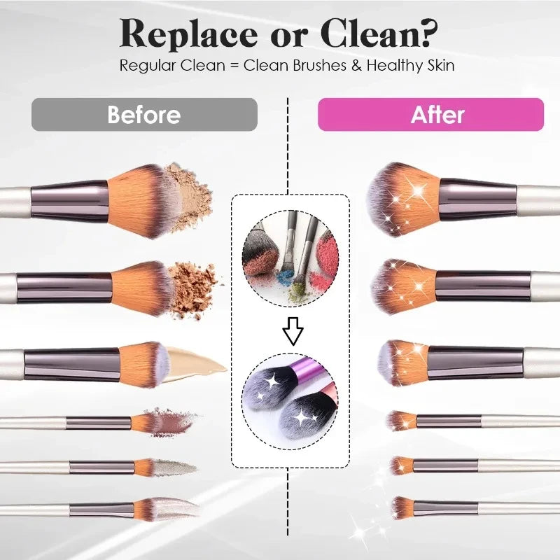 USB Plug Portable Electric Makeup Brush Cleaner Folding Powder Puff Cleaning Tool Makeup Brushes Automatic Washing Stand Device