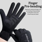 NEWBOLER Winter Cycling Gloves Warm Fleece Windproof Full Finger Gloves Touch Screen Anti-slip Adjustable Buckle Men Bike Gloves