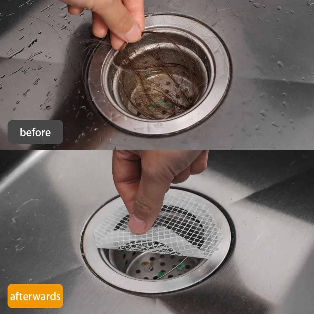 5-20Pcs Disposable Floor Drain Sticker Shower Drain Hair Catcher Cover Sink Strainers Hair Filters Bathtub Mesh Filter Sticker
