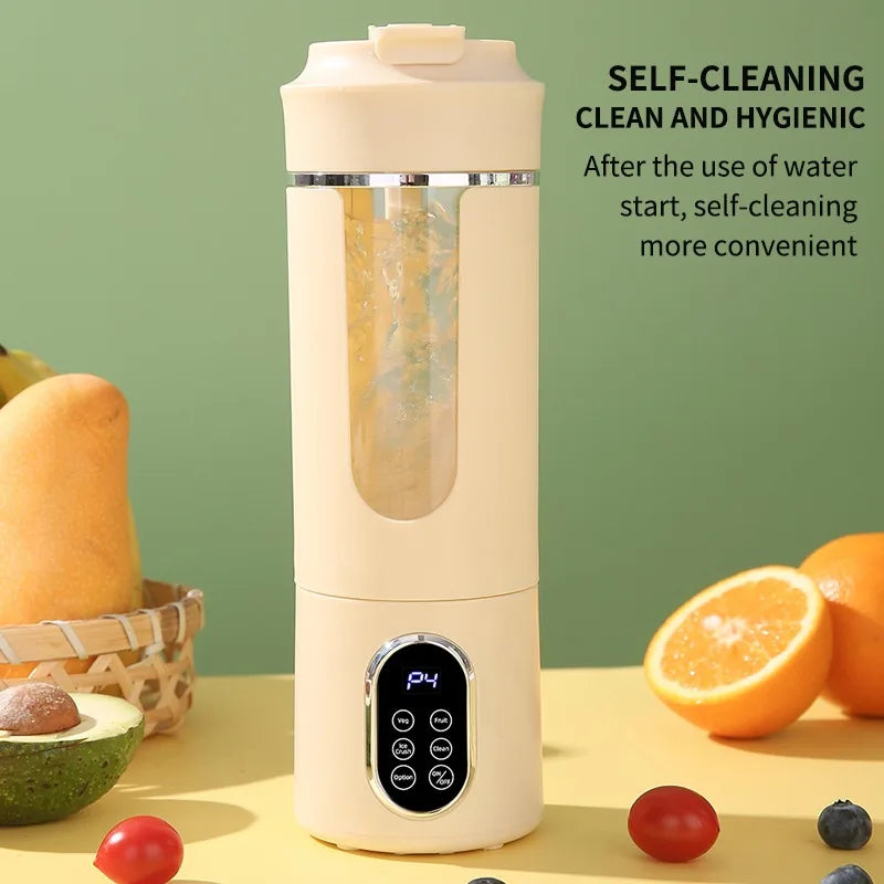 New 530ml Portable Juicer Wireless USB Charging Mini Juicer Crushed Ice Electric Juicing 12 Blade Fresh Juice Blender