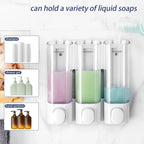 Wall Mounted Shampoo and Conditioner Dispenser, Body Wash, Shower Soap, Lotion, Gel Container, 3 × 300 ml