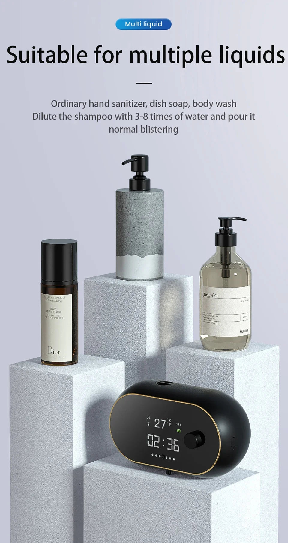 450ML Touchless Wall-Mounted Intelligent Induction Automatic Senor Soap Dispenser Electric Rechargeable Sanitizer Wash Machine