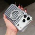 iPhone 17 Series Mag Safe Case – Corrugated Stripe Design | Slim Protective Wireless Charging Cover