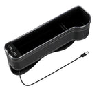 LED Car Seat Crevice Storage Box Car Organizer Seat Gap Filler Cup Holder With 2 USB Charger Stowing Tidying Car Accessories