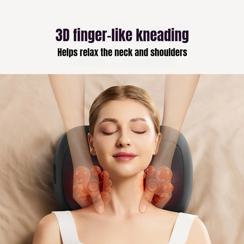 Neck Massage Pillow Shoulder Neck Massager Full Body Warming Kneading Home Car Waist Cushion Gift