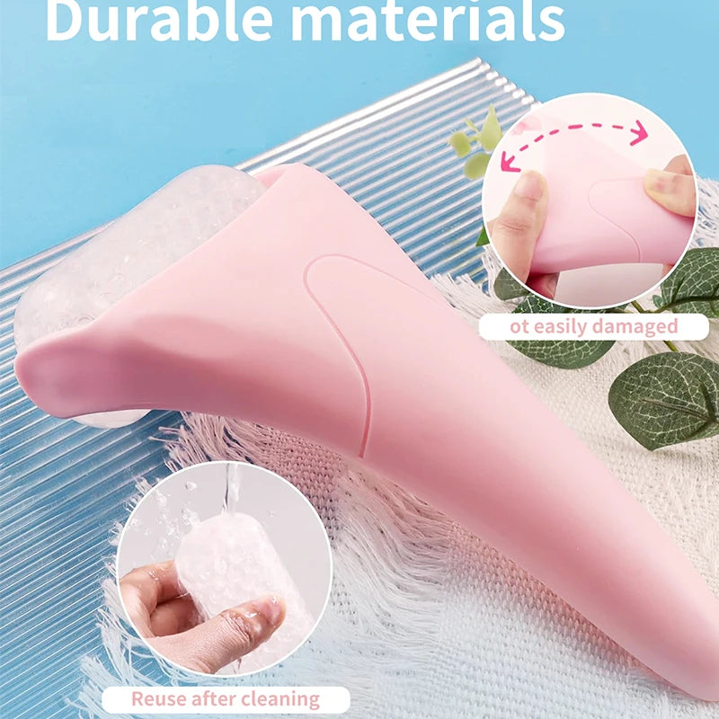 1PC Ice roller Massager, facial roller massage stick, ice compress care, cold compress roller, plastic handle facial massager -