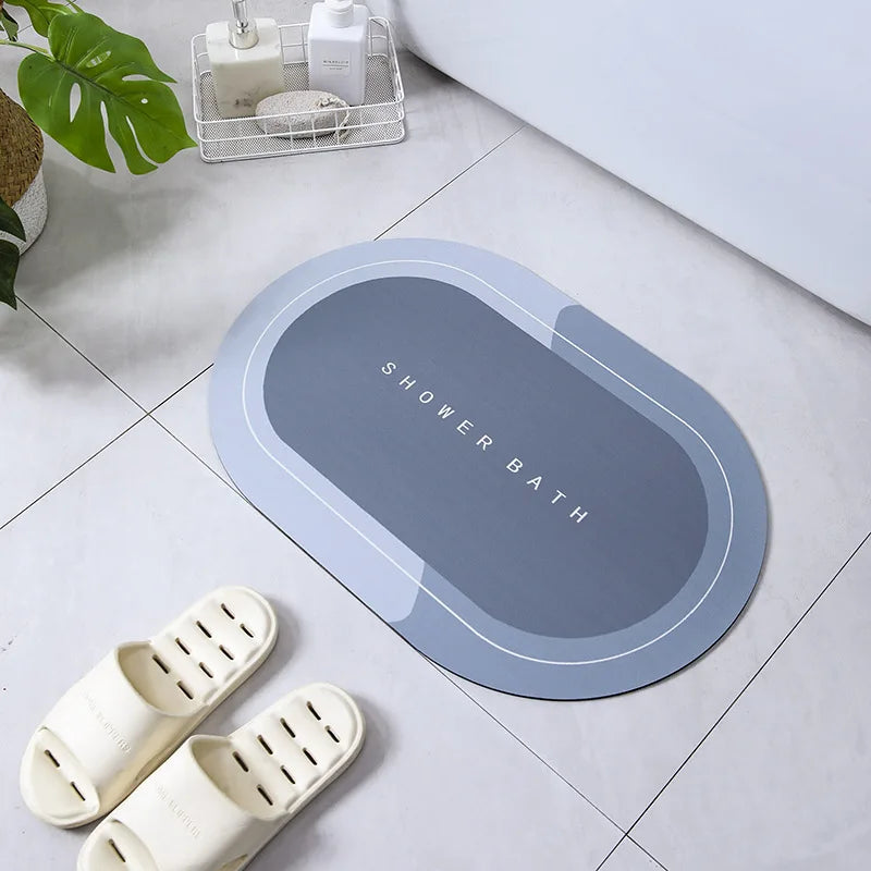 Diatomite Stone Bath Mat Diatomaceous Earth Bath Mat Rug Super Absorbent Non Slip 3.5MM Thickness Bathroom Mat Floor Bathtub Rug