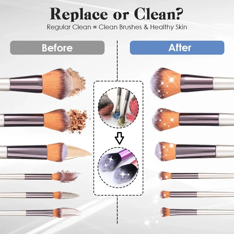 USB Plug Portable Electric Makeup Brush Cleaner Folding Powder Puff Cleaning Tool Makeup Brushes Automatic Washing Stand Device