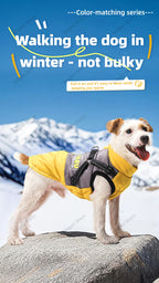 Dog Coat for Small Dogs Waterproof Dog Winter Jacket with Harness Puppy Cold Weather Coats Reflective Pet Vest with ZipperFleece