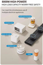 Wall Power Rail Socket – Kitchen Aluminum Expansion Socket 40cm / 50cm | Built-in Countertop Power Strip with Multiple Slots