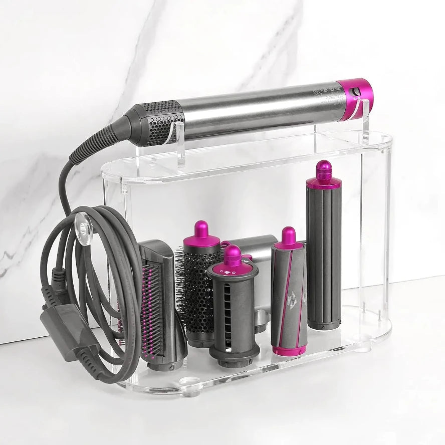 Holder Compatible with Dyson Airwrap Styler Accessories Acrylic 6 Holes Countertop Organizer Stand Desktop for Bathroom