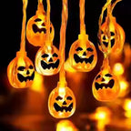 Halloween Pumpkin String Lights – Battery Operated LED Decoration for Haunted House, Party & Festival