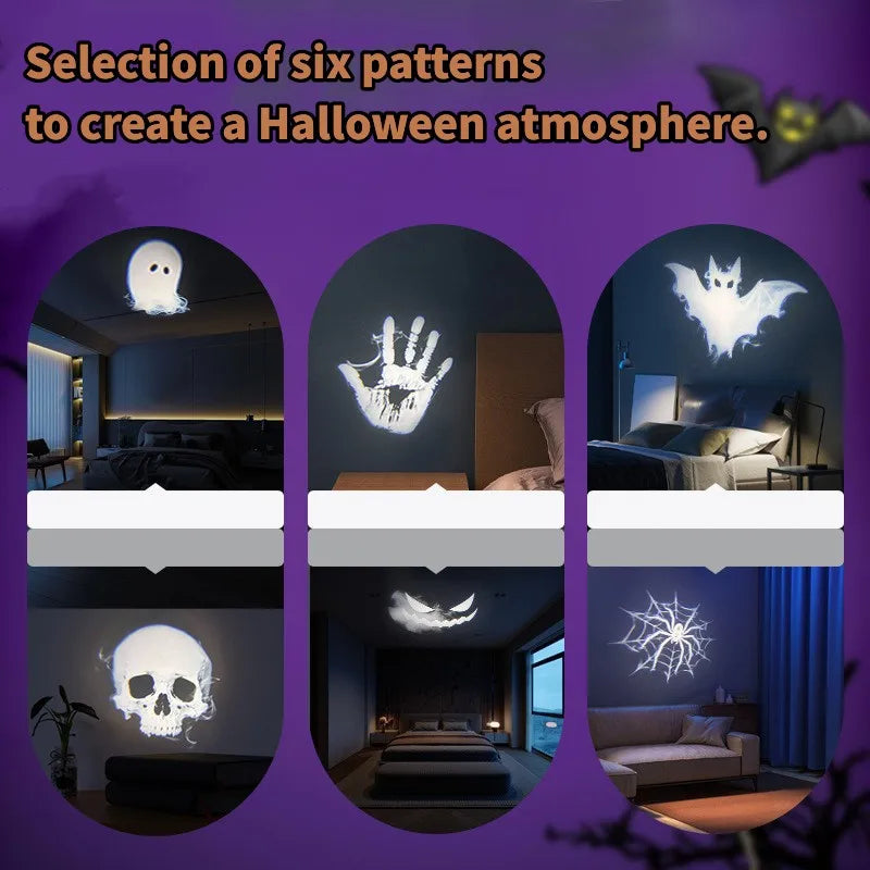 Halloween USB Projector Light – Ghost & Skull LED Lamp for Spooky Room, Wall, Ceiling & Window Decor 2025