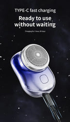 RESUXI Men’s Mini Electric Razor – Wet & Dry Rechargeable Shaver, Portable Pocket Rotary Beard Trimmer with Fast Charging
