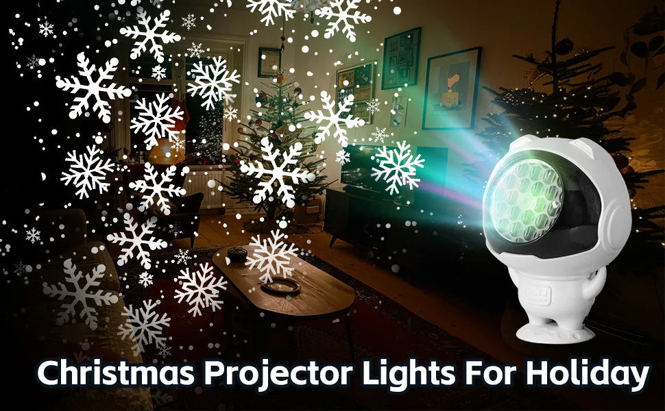 16-pattern Astronaut Christmas Pattern Light, 5V Snowflake Halloween Projection Light, Decorative Christmas Spotlight