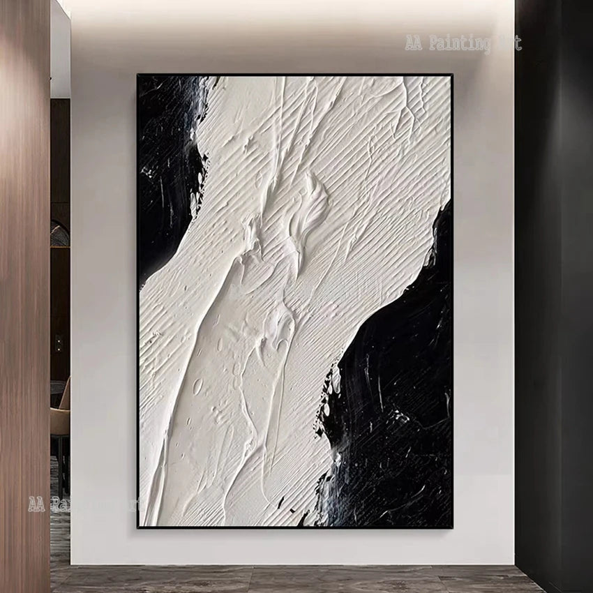 Modern Wall Painting Art Heavy Textured Thick 3D Abstract White Acrylic Painting Canvas Picture Art Hand Painted Wall Artwork
