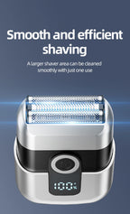 Mini Electric Razor with LED Display – Portable Rechargeable Rotary Shaver for Men, Type-C Charging, Travel Pocket Beard Trimmer (MAIZIUP)
