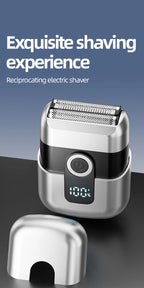 Mini Electric Razor with LED Display – Portable Rechargeable Rotary Shaver for Men, Type-C Charging, Travel Pocket Beard Trimmer (MAIZIUP)