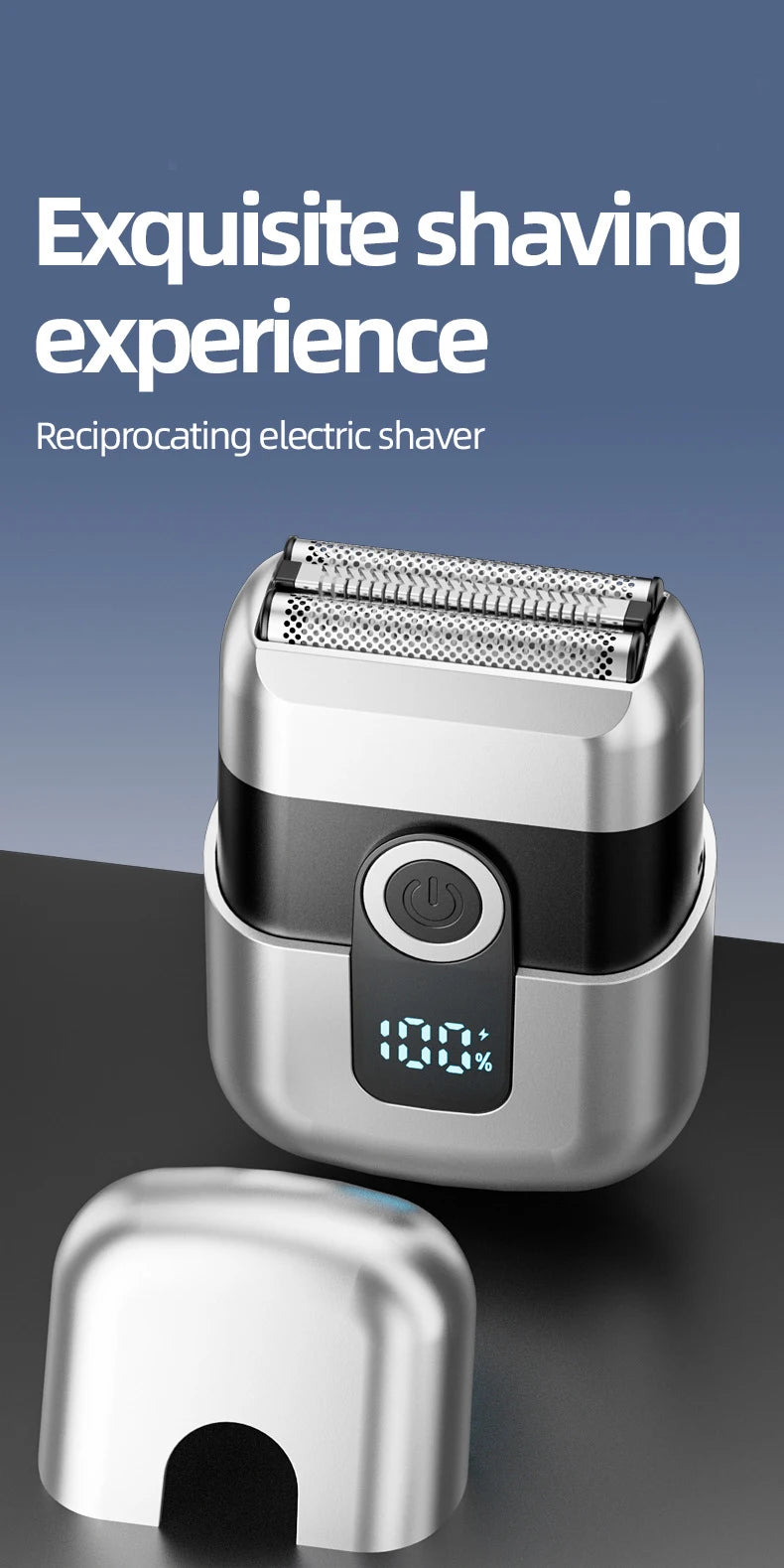 Mini Electric Razor with LED Display – Portable Rechargeable Rotary Shaver for Men, Type-C Charging, Travel Pocket Beard Trimmer (MAIZIUP)