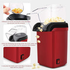 Mini Electric Popcorn Machine – 1200W Automatic Hot Air Popper for Home & Kitchen Movie Nights 2025