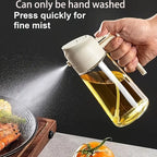 2-in-1 Spray Bottle, 470ml, Suitable for Cooking, Salad Dressing, Air Fryer, Baking Kitchen Oil, Vinegar Spray Bottle Leak Proof