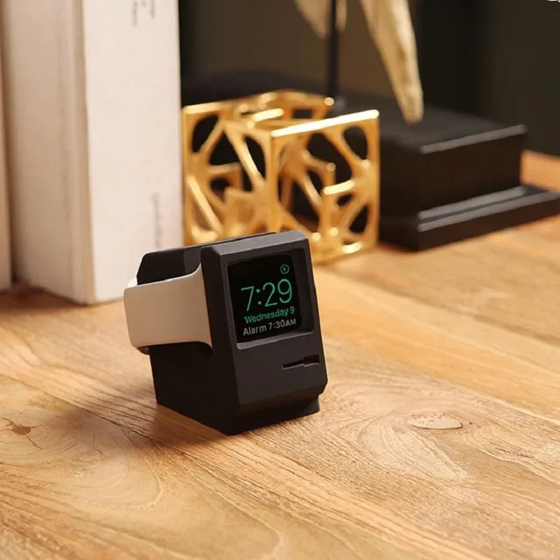 Simple Stand For Apple Watch 8-1 Charging Stand Retro Apple Watch Silicone Wireless Charging Simple Stand Home Bedside Base