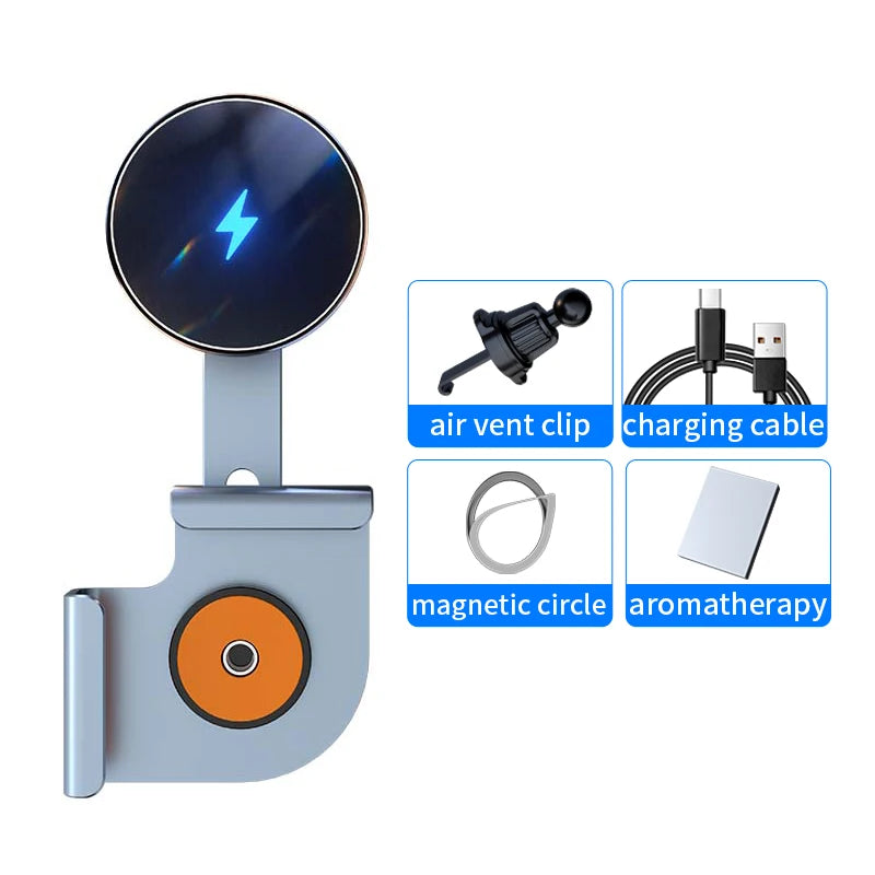 Universal Magnetic Car Phone Holder Charger Magsafe Car Cell Phone Holder Stand For iPhone 15 14 13 Smartphone Support Mount