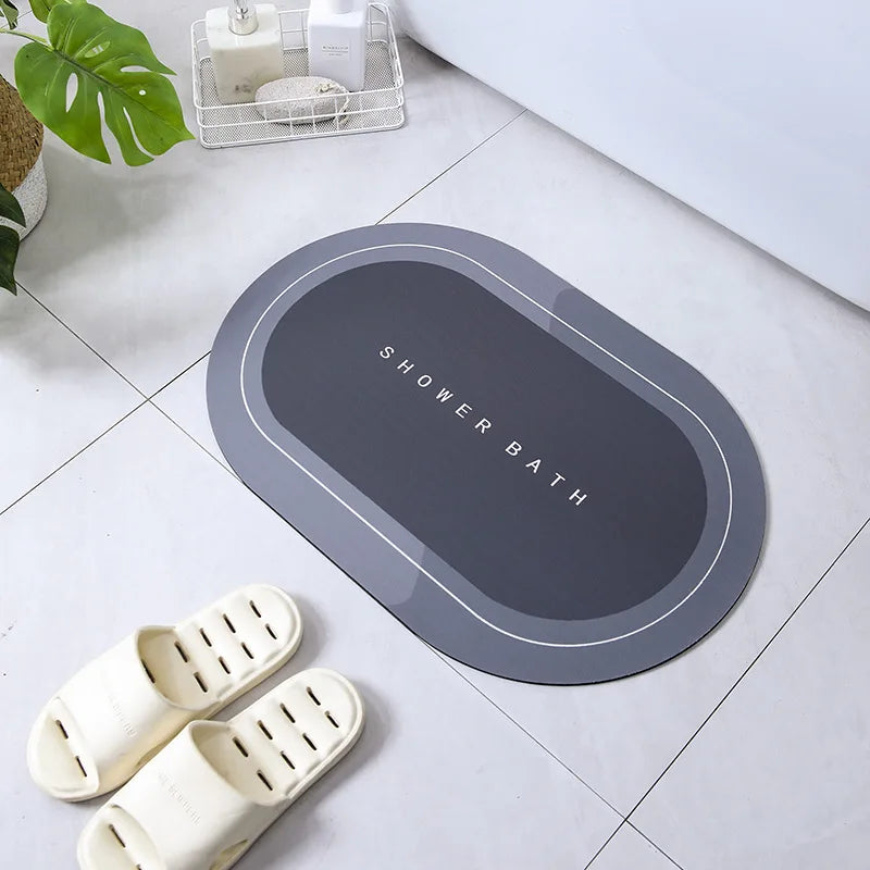 Diatomite Stone Bath Mat Diatomaceous Earth Bath Mat Rug Super Absorbent Non Slip 3.5MM Thickness Bathroom Mat Floor Bathtub Rug