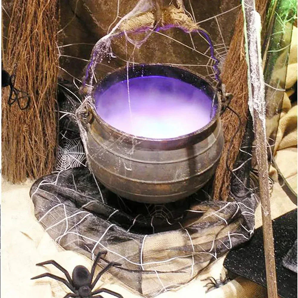 Halloween Smoke Fog Machine – Mini LED Pumpkin Fogger, Spooky Water Fountain Mist Maker for Outdoor Party & Decoration