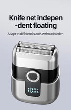 Mini Electric Razor with LED Display – Portable Rechargeable Rotary Shaver for Men, Type-C Charging, Travel Pocket Beard Trimmer (MAIZIUP)
