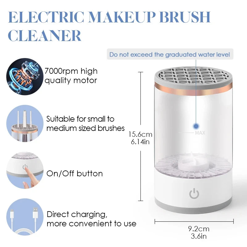 USB Plug Portable Electric Makeup Brush Cleaner Folding Powder Puff Cleaning Tool Makeup Brushes Automatic Washing Stand Device