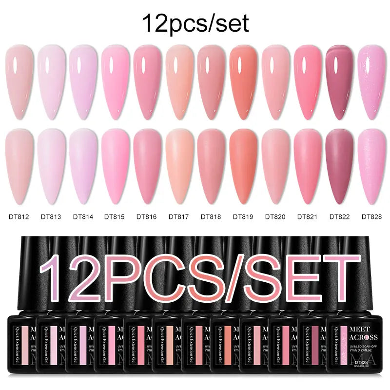 MEET ACROSS 6PCS Cat Magnetic Gel Polish Set with Magnetic Stick & Box