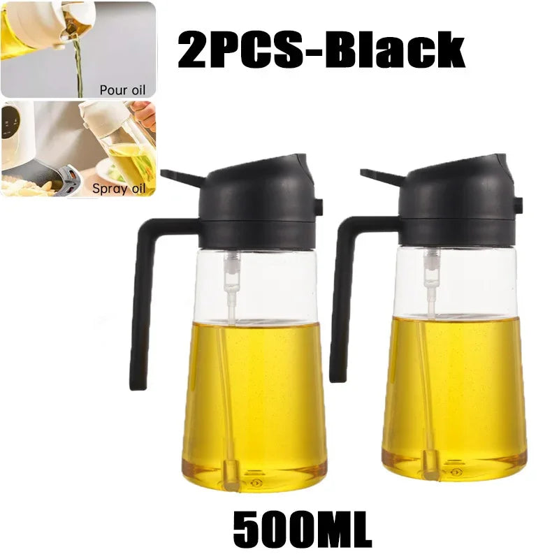 2in1 Kitchen Spray Oil Dispenser 500ml Oil  Sprayer Polisher for Air Fryer Salad Grilling Roasting Cooking Kitchen Acceesories