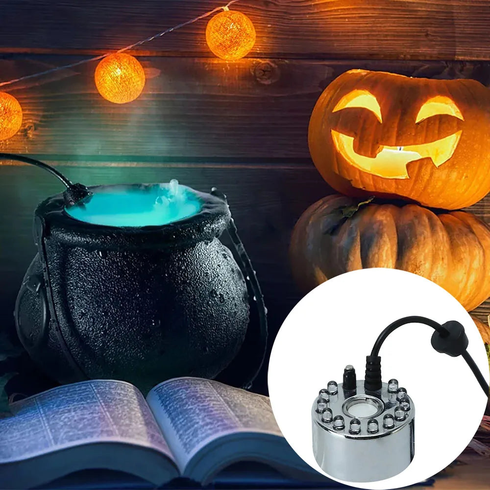 Halloween Smoke Fog Machine – Mini LED Pumpkin Fogger, Spooky Water Fountain Mist Maker for Outdoor Party & Decoration