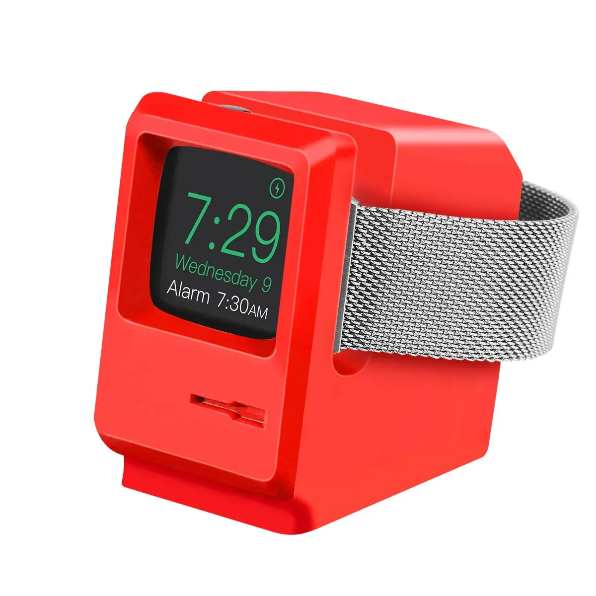 Simple Stand For Apple Watch 8-1 Charging Stand Retro Apple Watch Silicone Wireless Charging Simple Stand Home Bedside Base