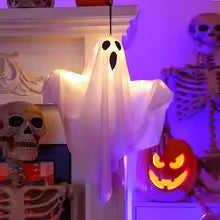 Halloween Ghost Hanging Night Light – LED Lamp Horror Props & Decor