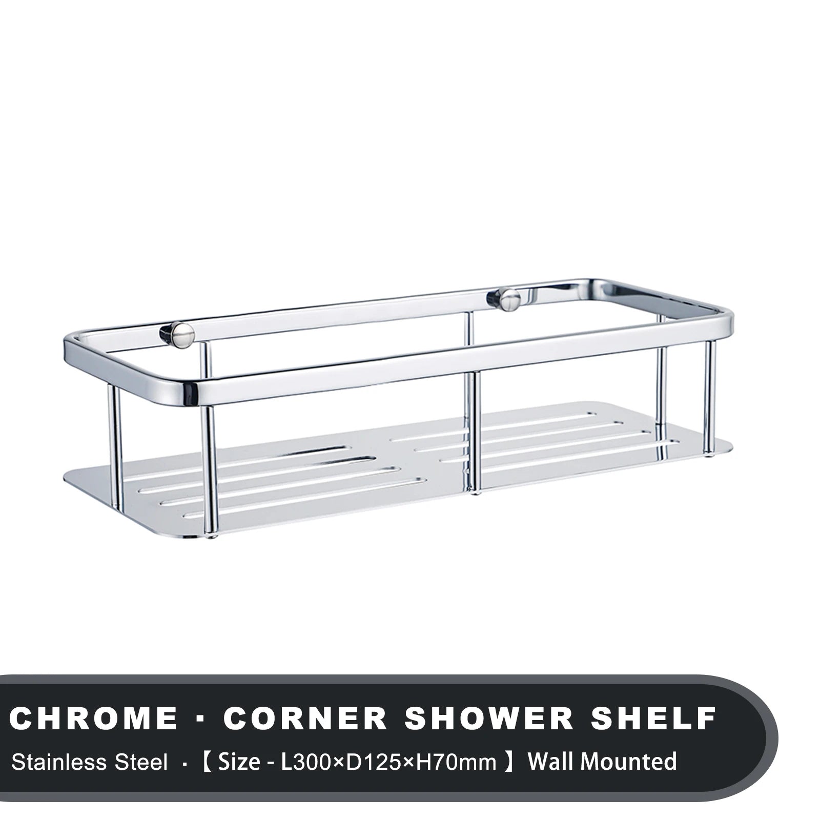 Stainless Steel Bathroom Storage Shelf Wall Mounted Shower Organizers Rack Corner Shampoo Holder Bath Hardwares Accessories