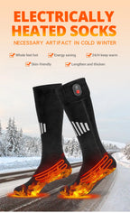 Heated Socks Winter Warm Snowmobile Skiing Heated Socks Rechargeable Outdoor Sport Thermal Heated Foot Warmer Ski Sports