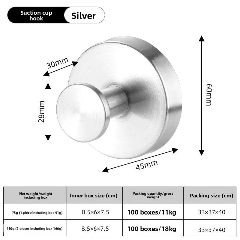 Black Stainless Steel Wall Mounted Hook Hotel Bathroom Coat Hook Home Use Sticky Hook Origin China Mainland AE Stock