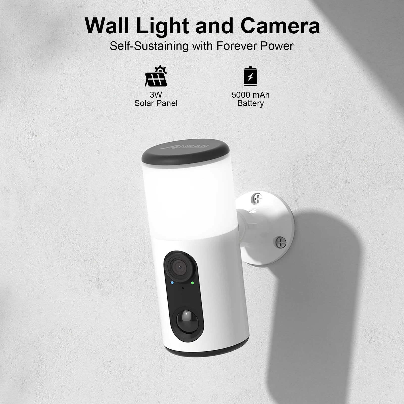 ANRAN 2K Solar Floodlight Security Camera – Outdoor WiFi Battery Cam with Color Night Vision & Motion Detection 2025