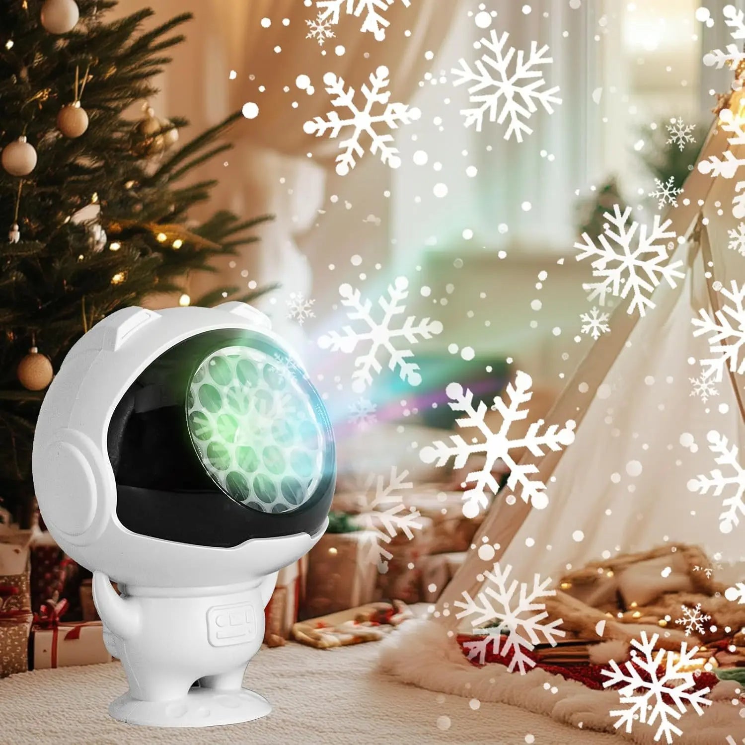 16-pattern Astronaut Christmas Pattern Light, 5V Snowflake Halloween Projection Light, Decorative Christmas Spotlight