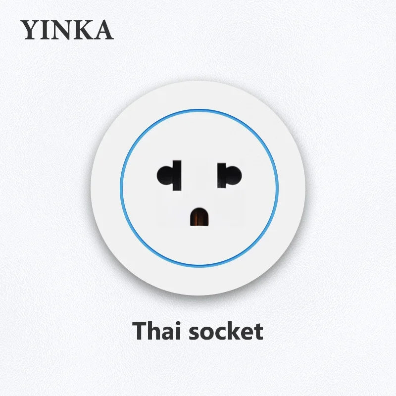 Track Socket Kitchen Wall Outlet with USB | FR/EU/US/UK Universal Standard Round Removable Adapter Plug – White