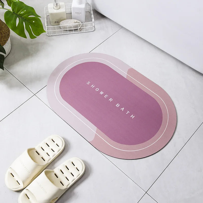 Diatomite Stone Bath Mat Diatomaceous Earth Bath Mat Rug Super Absorbent Non Slip 3.5MM Thickness Bathroom Mat Floor Bathtub Rug