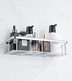 Stainless Steel Bathroom Storage Shelf Wall Mounted Shower Organizers Rack Corner Shampoo Holder Bath Hardwares Accessories