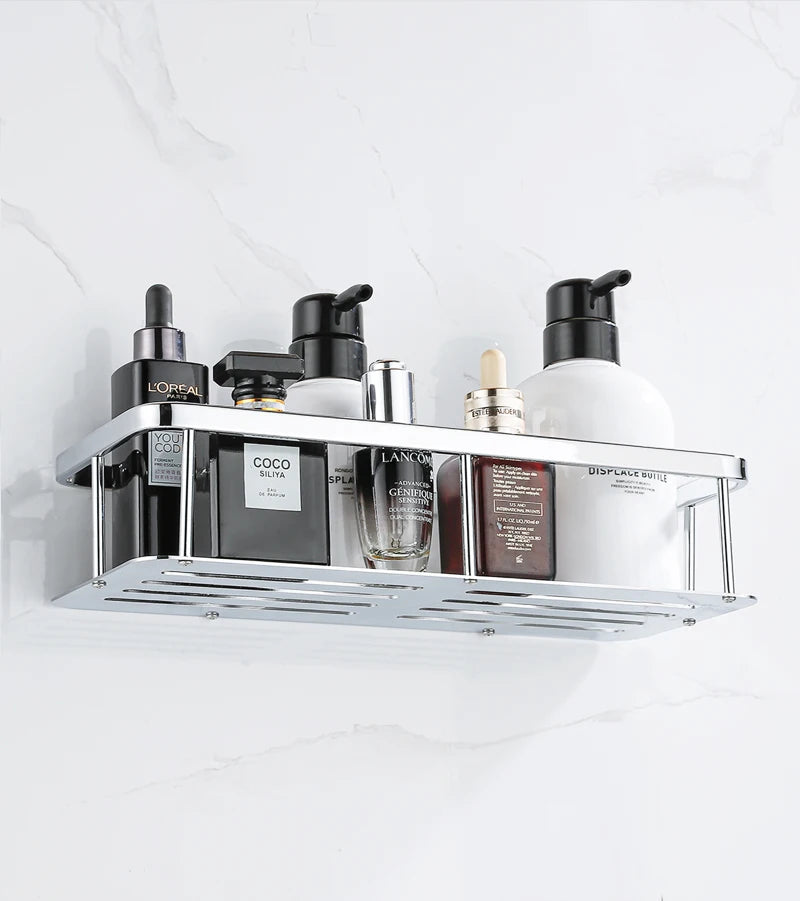 Stainless Steel Bathroom Storage Shelf Wall Mounted Shower Organizers Rack Corner Shampoo Holder Bath Hardwares Accessories