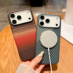 MagSafe Carbon Fiber Phone Case for iPhone 17 Pro Max | Luxury Solid Color Wireless Charging Air Bumper Cover