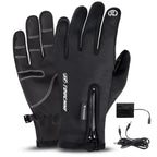 USB Touch Screen Gloves Heated Motorcycle Gloves  Cycling Running Ski  Winter Gloves Hiking Walking Anti-Slip Glove
