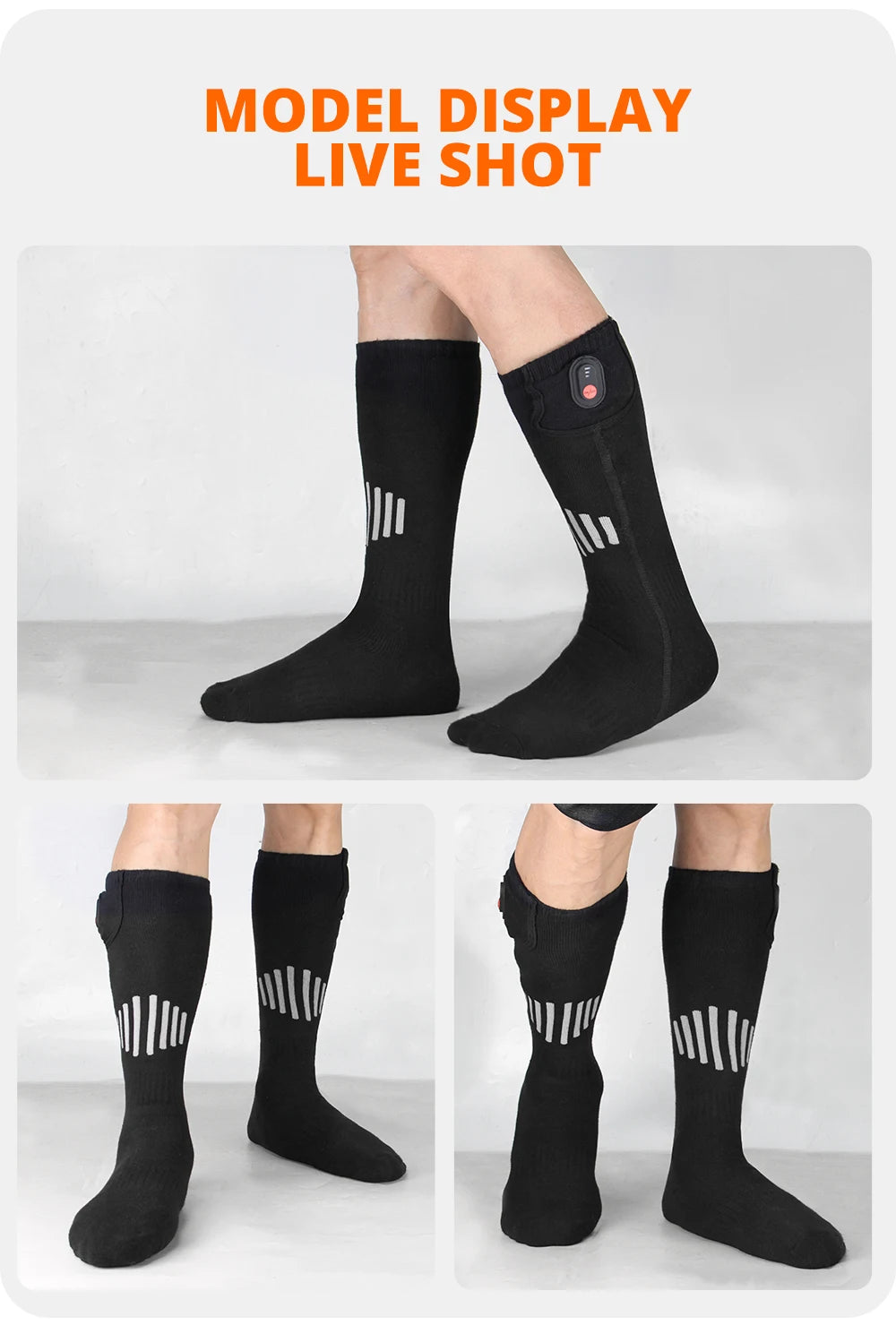 Heated Socks Winter Warm Snowmobile Skiing Heated Socks Rechargeable Outdoor Sport Thermal Heated Foot Warmer Ski Sports